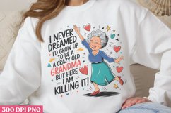 Crazy Old Great Grandma PNG, Funny Grandma Sublimation Quote Product Image 2