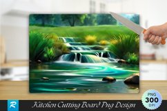 Water Stream Flowing Cutting Board Sublimation Design Product Image 1