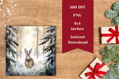 Christmas Square Coaster Designs, Winter Animals Sublimation Product Image 2