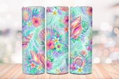 Neon Coastal Beach 20 OZ Skinny Tumbler Wrap Sublimation PNG Product Image 2
