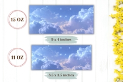 Glitter Mug Wrap, Blue Sky Mug Template, Sky Sublimation PNG Product Image 2