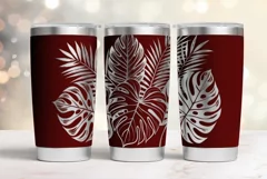 20oz Tumbler laser svg wrap|Monstera Tropic Palm Leaves Product Image 3