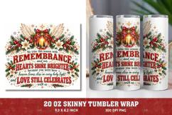 Christmas Memorial 20oz Tumbler Wrap, Remembrance Christmas Product Image 1