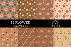 Brown Flower Digital Paper Patterns Flower Digital Pape Product Image 2