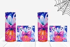 Cartoon Halloween Ghost Tumbler, Boo Halloween Tumbler Wrap Product Image 2