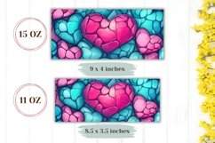 Cartoon Love Mug Design, Pink Hearts Mug Template Product Image 2