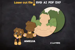 Dog Baby Name Sign SVG laser cut file for Glowforge Product Image 2