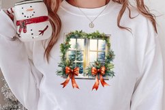 Watercolor Christmas Window Clipart Product Image 2