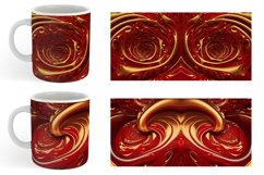 3d Turbulent Waves Red and Gold | Mug sublimation design Product Image 4