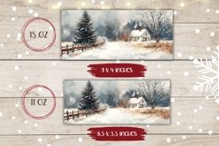 Christmas Village Mug Wrap, Christmas Tree Mug Template Product Image 2