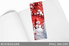 Snowman Bookmark Design. Winter Bookmark Sublimation Product Image 1