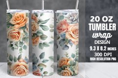 Watercolor Roses Pastel Flowers Tumbler Wrap Product Image 1