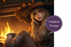 Witch Tumbler Wrap Design, Halloween Sublimation Design PNG Product Image 2