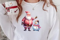 Pink Christmas Snowman Clipart, Christmas PNG Product Image 2