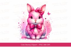 Pink Watercolor Bunny clipart Product Image 1