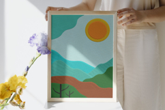 Sunrise Over Green Hills Minimalist Pillow Design Product Image 2