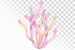 Wavy Ocean Seaweed Pastel Plant Aquatic Flora PNG Summer Product Image 1