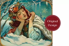Christmas Girl Tumbler Template, Winter Forest Tumbler Wrap Product Image 2