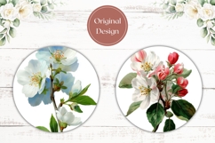 Flowers Car Coaster Template, Watercolor Flowers Coasters Product Image 2