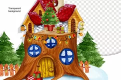 Gnome 's Christmas House, Gnome's New Year's House PNG Product Image 2