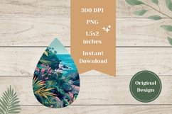 Tropical Teardrop Earrings, Tropical Beach Earrings PNG Product Image 2