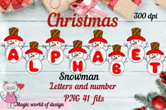 Snowman Christmas red Alphabet Clipart 26 Letters A-Z Product Image 2
