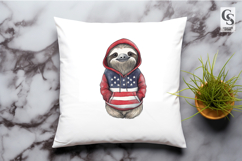 Patriotic Sloth Hoodie Clipart PNG Product Image 2