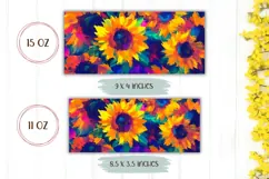 Art Sunflowers Mug Design, Sunflowers Print, Flowers PNG Product Image 2