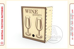 Box for wine glasses v107 ready laser cut vector file Product Image 2