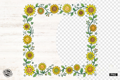 Sunflowers Doodle Frames PNG Product Image 1