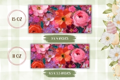 Glitter Flowers Mug Wrap Design, Spring Mug Template Product Image 2