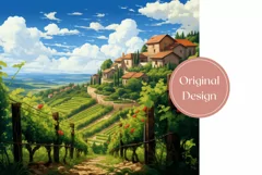 Vineyard Tumbler Wrap Design, Summer Tumbler Sublimation Product Image 2