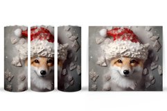 Christmas Fox Tumbler Wrap. Fox Tumbler Wrap Sublimation Product Image 2