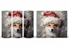 Christmas Fox Tumbler Wrap. Fox Tumbler Wrap Sublimation Product Image 2