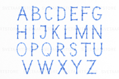 Watercolor Blue Bamboo Alphabet Product Image 2
