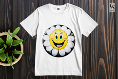 Happy Smiling Daisy Flower Clipart Sublimation PNG Product Image 2