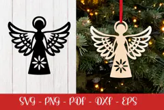 Christmas Angel laser SVG PNG| Christmas ornament Product Image 2