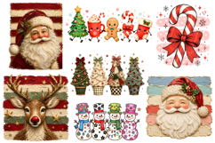 Christmas PNG Sublimation Designs,Vintage Christmas Graphics Product Image 2