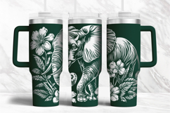 40oz Tumbler laser svg Elephant and Flowers wrap Product Image 2