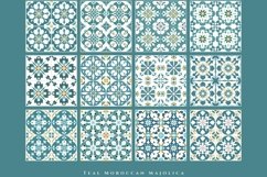 Repeating Moroccan Majolica| Teal Seamless Tile Product Image 2