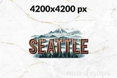 Seattle PNG, Washington Space Needle Mountain Sublimation Product Image 2