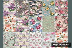Floral Brick Digital Paper Pack Product Image 2