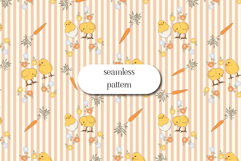 Easter Chick Seamless Pattern, Peach Spring Nursery Product Image 1