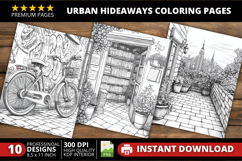 10 Urban Hideaways Coloring Pages Bundle PNG Product Image 2