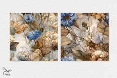 Watercolor cornflowers digital paper, background clipart Product Image 2