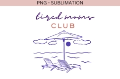 Tired moms club png design for T-shirts Product Image 2