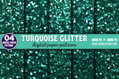 Turquoise Glitter Digital Paper Background PNG Product Image 1