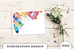 Watercolor School Supplies Frame png Product Image 2