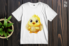 Cute Yellow Chick Character Clipart PNG Product Image 2