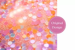 Confetti Tumbler Wrap, Orange Tumbler, Confetti Sublimation Product Image 2